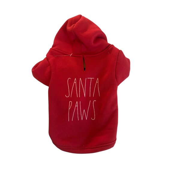 Rae Dunn Other - Rae Dunn Pet Dog Hoodie Sweatshirt Clothing Red “Santa’s Paw's SZ. MED New